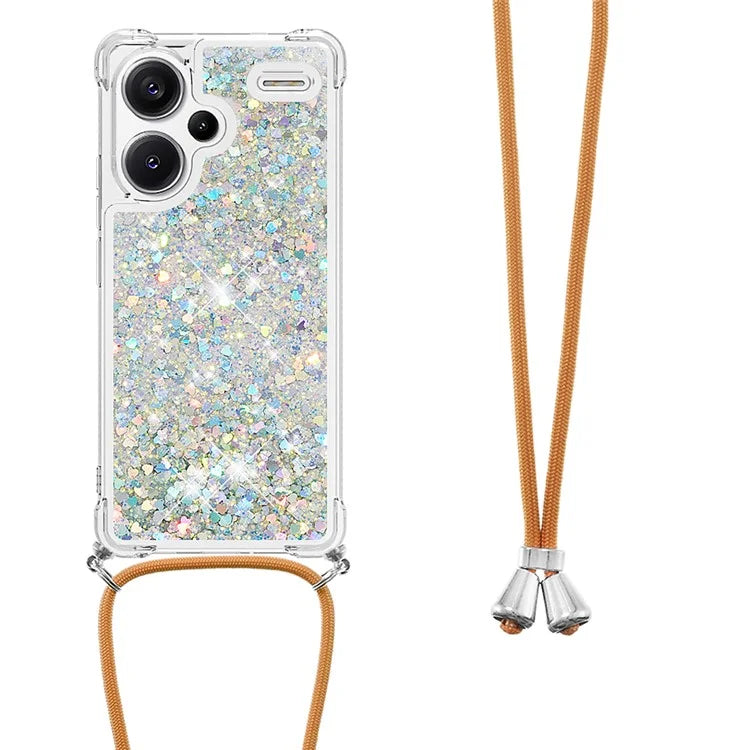 YB Quicksand Series-4 For Xiaomi Redmi Note 13 Pro+ 5G Case Glitter TPU Crossbody Phone Cover