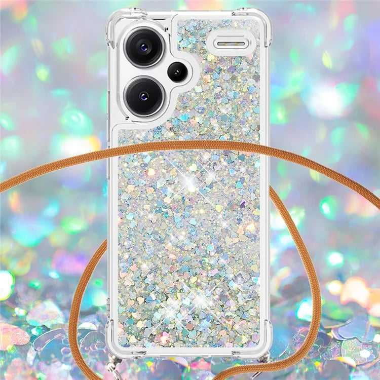 YB Quicksand Series-4 For Xiaomi Redmi Note 13 Pro+ 5G Case Glitter TPU Crossbody Phone Cover