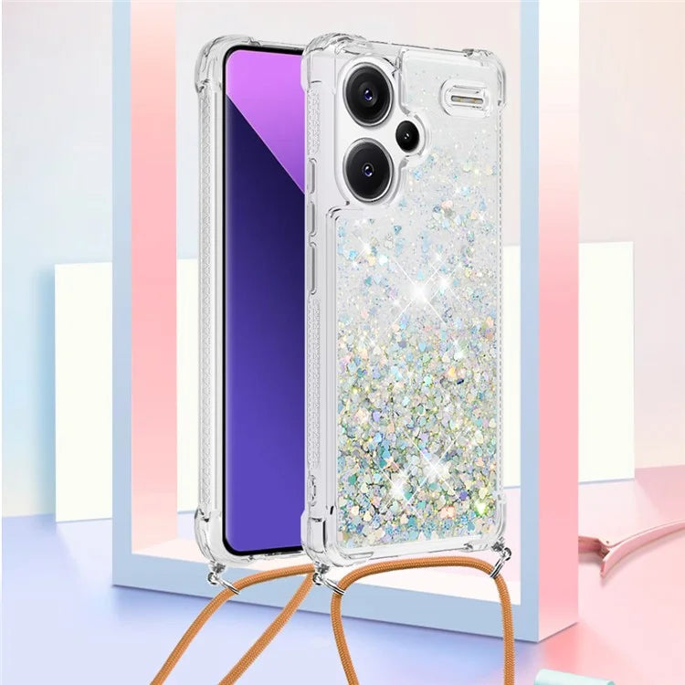 YB Quicksand Series-4 For Xiaomi Redmi Note 13 Pro+ 5G Case Glitter TPU Crossbody Phone Cover