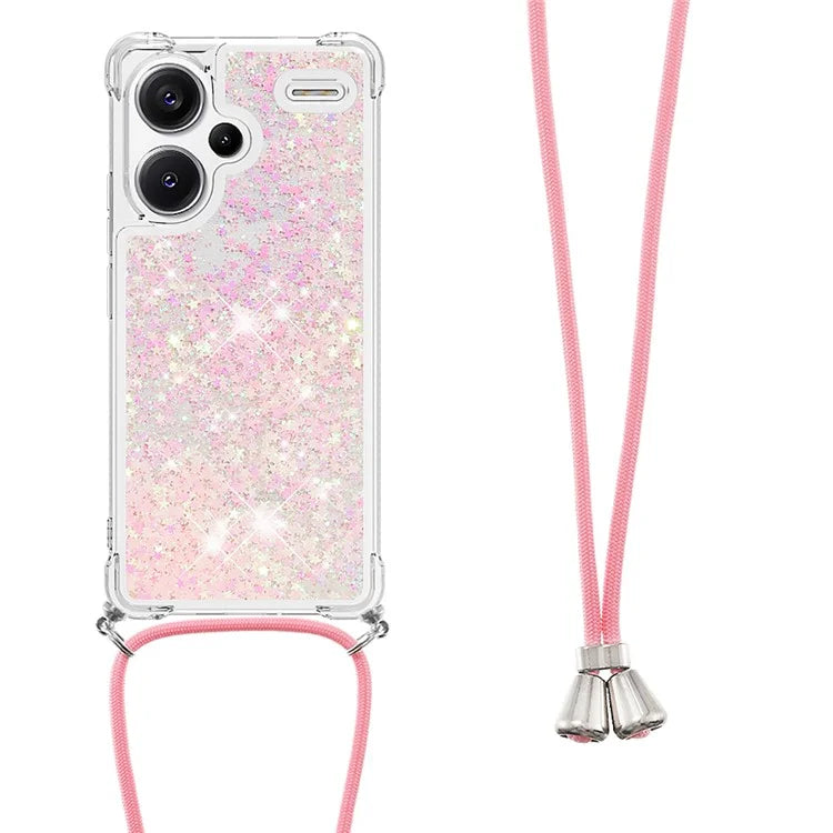 YB Quicksand Series-4 For Xiaomi Redmi Note 13 Pro+ 5G Case Glitter TPU Crossbody Phone Cover