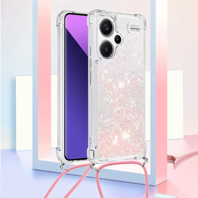 YB Quicksand Series-4 For Xiaomi Redmi Note 13 Pro+ 5G Case Glitter TPU Crossbody Phone Cover