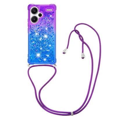 YB Quicksand Series-6 For Xiaomi Redmi Note 13 Pro+ 5G Case Gradient Quicksand Phone Cover with Lanyard