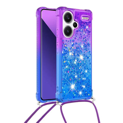 YB Quicksand Series-6 For Xiaomi Redmi Note 13 Pro+ 5G Case Gradient Quicksand Phone Cover with Lanyard