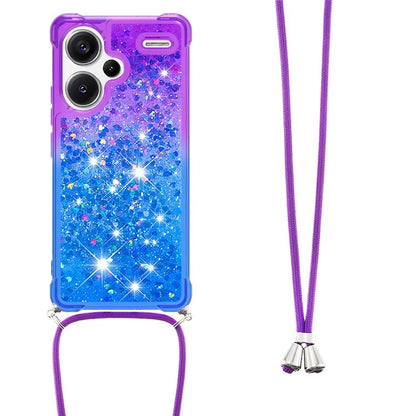 YB Quicksand Series-6 For Xiaomi Redmi Note 13 Pro+ 5G Case Gradient Quicksand Phone Cover with Lanyard