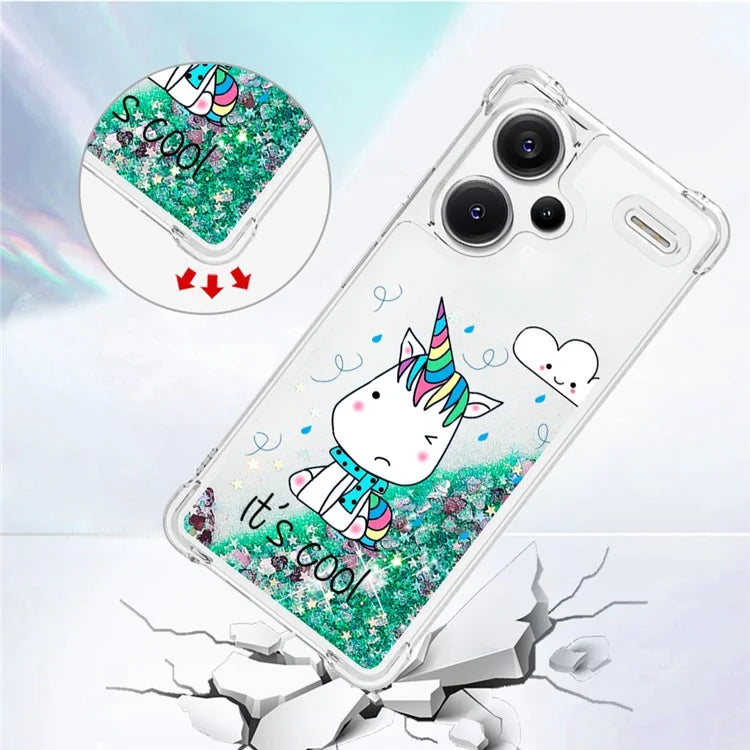YB Quicksand Series-2 For Xiaomi Redmi Note 13 Pro+ 5G Quicksand Case Stylish Pattern TPU Phone Cover