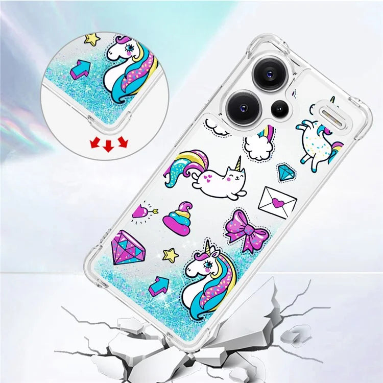 YB Quicksand Series-2 For Xiaomi Redmi Note 13 Pro+ 5G Quicksand Case Stylish Pattern TPU Phone Cover