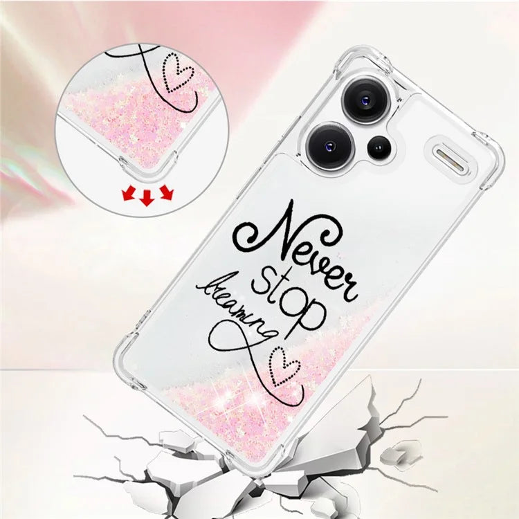 YB Quicksand Series-2 For Xiaomi Redmi Note 13 Pro+ 5G Quicksand Case Stylish Pattern TPU Phone Cover
