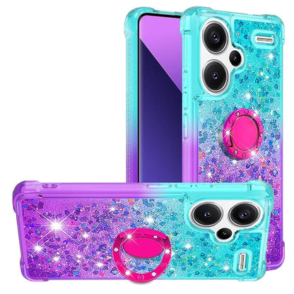 YB Quicksand Series-8 For Xiaomi Redmi Note 13 Pro+ 5G Kickstand Case Gradient Quicksand Phone Cover