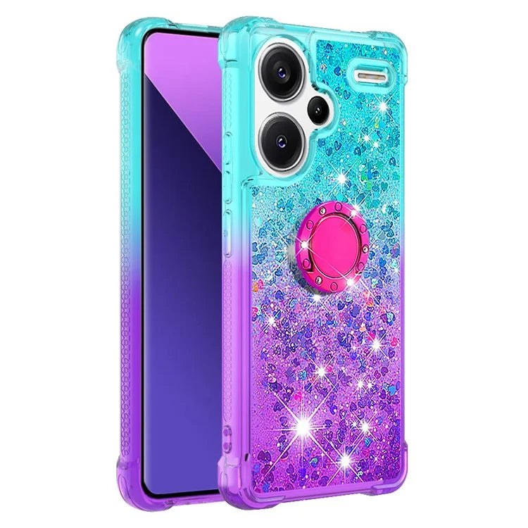 YB Quicksand Series-8 For Xiaomi Redmi Note 13 Pro+ 5G Kickstand Case Gradient Quicksand Phone Cover