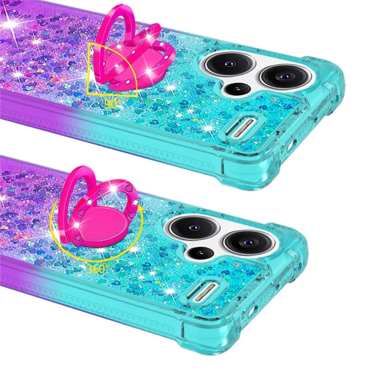 YB Quicksand Series-8 For Xiaomi Redmi Note 13 Pro+ 5G Kickstand Case Gradient Quicksand Phone Cover