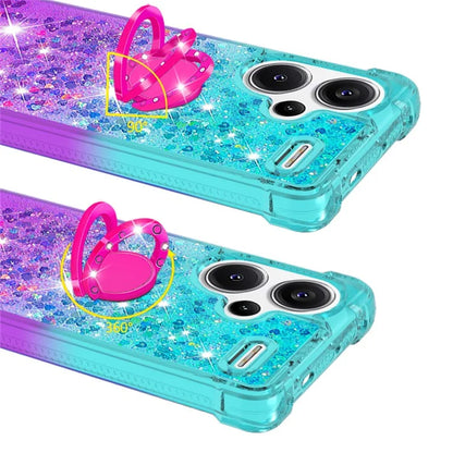 YB Quicksand Series-8 For Xiaomi Redmi Note 13 Pro+ 5G Kickstand Case Gradient Quicksand Phone Cover