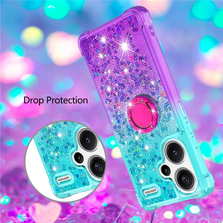 YB Quicksand Series-8 For Xiaomi Redmi Note 13 Pro+ 5G Kickstand Case Gradient Quicksand Phone Cover