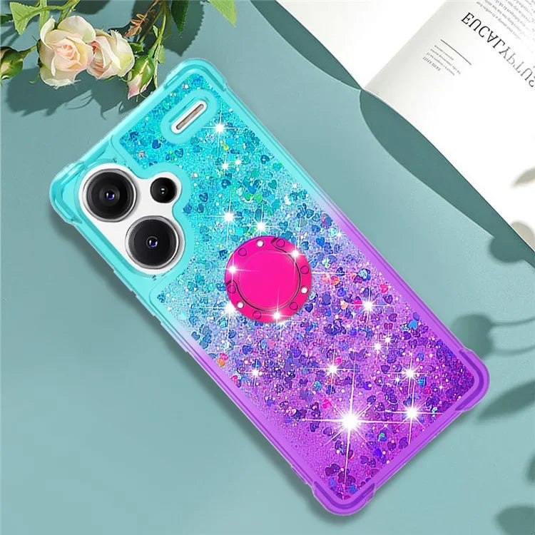 YB Quicksand Series-8 For Xiaomi Redmi Note 13 Pro+ 5G Kickstand Case Gradient Quicksand Phone Cover