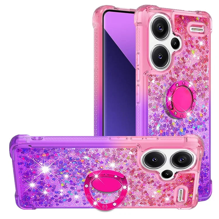 YB Quicksand Series-8 For Xiaomi Redmi Note 13 Pro+ 5G Kickstand Case Gradient Quicksand Phone Cover