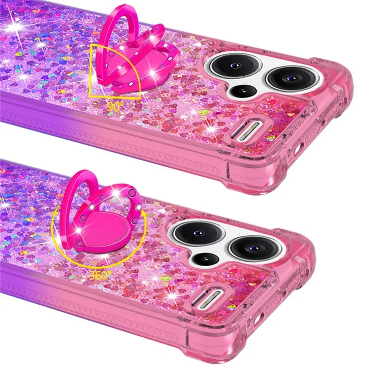 YB Quicksand Series-8 For Xiaomi Redmi Note 13 Pro+ 5G Kickstand Case Gradient Quicksand Phone Cover