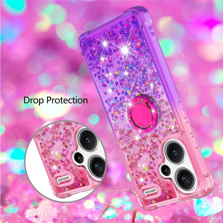 YB Quicksand Series-8 For Xiaomi Redmi Note 13 Pro+ 5G Kickstand Case Gradient Quicksand Phone Cover