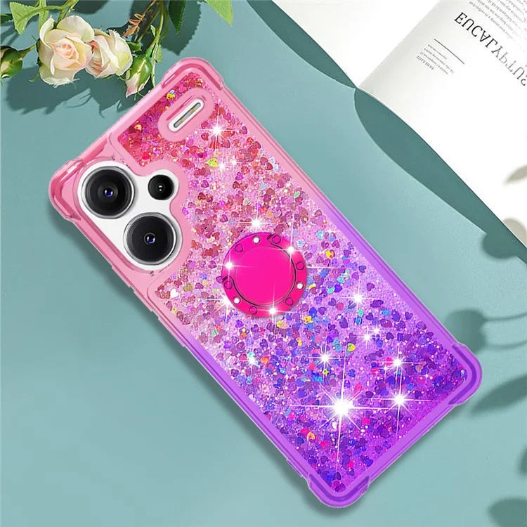 YB Quicksand Series-8 For Xiaomi Redmi Note 13 Pro+ 5G Kickstand Case Gradient Quicksand Phone Cover