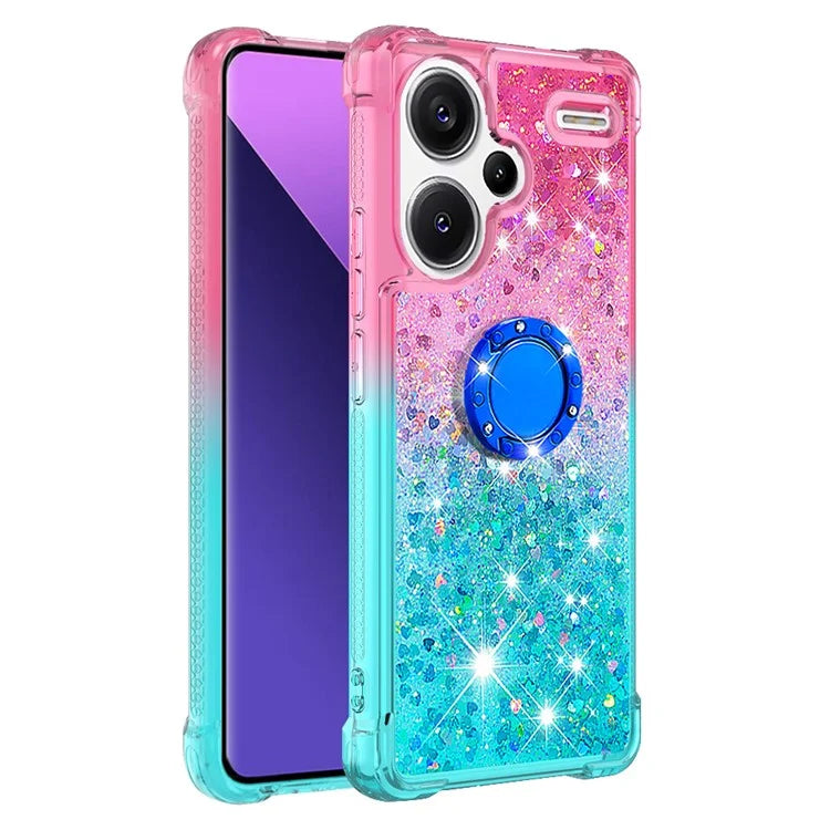 YB Quicksand Series-8 For Xiaomi Redmi Note 13 Pro+ 5G Kickstand Case Gradient Quicksand Phone Cover