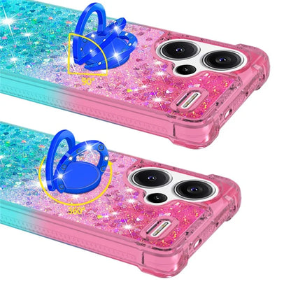YB Quicksand Series-8 For Xiaomi Redmi Note 13 Pro+ 5G Kickstand Case Gradient Quicksand Phone Cover