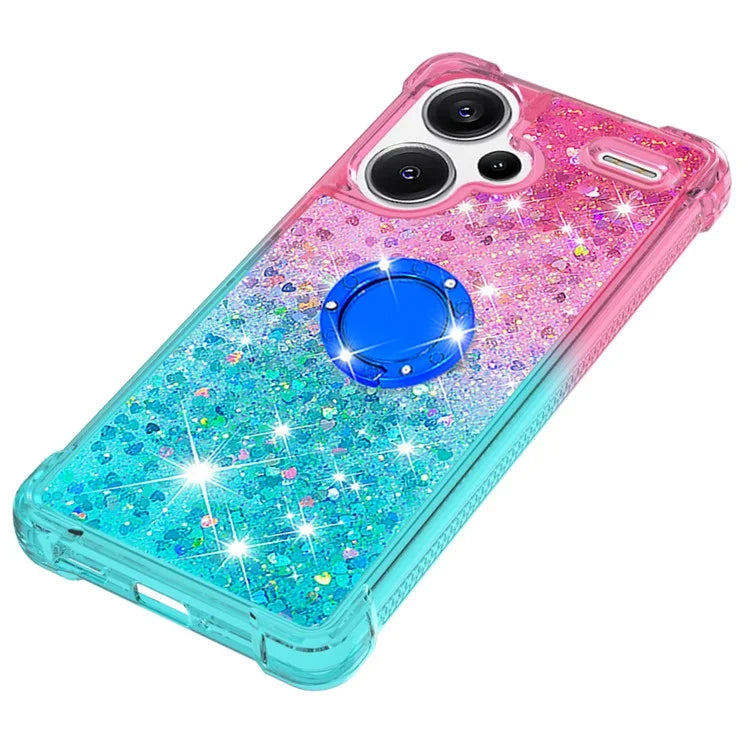YB Quicksand Series-8 For Xiaomi Redmi Note 13 Pro+ 5G Kickstand Case Gradient Quicksand Phone Cover
