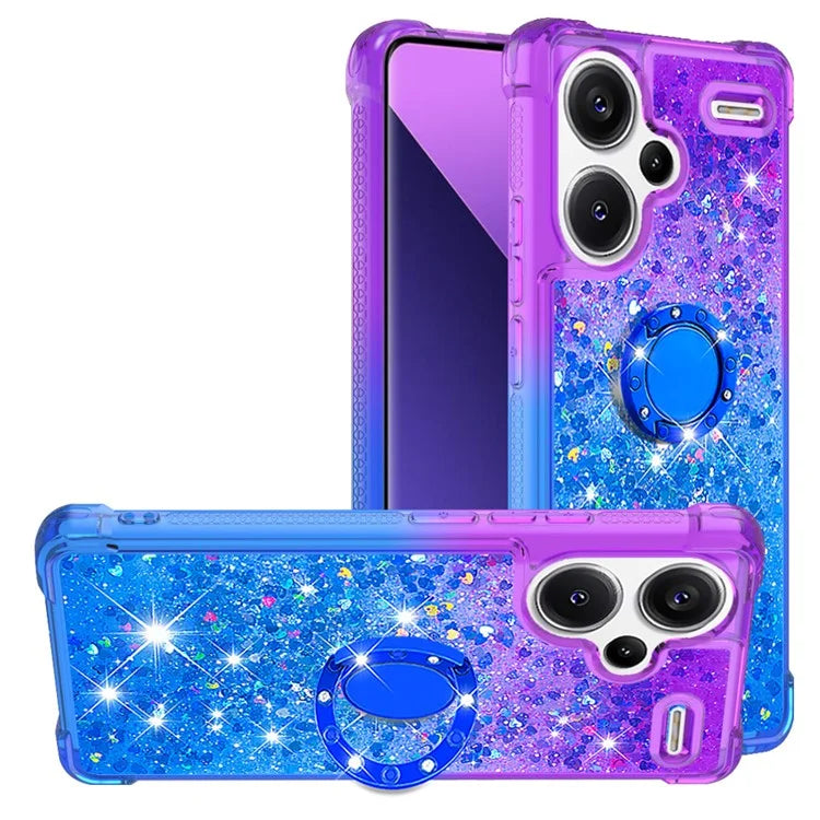 YB Quicksand Series-8 For Xiaomi Redmi Note 13 Pro+ 5G Kickstand Case Gradient Quicksand Phone Cover