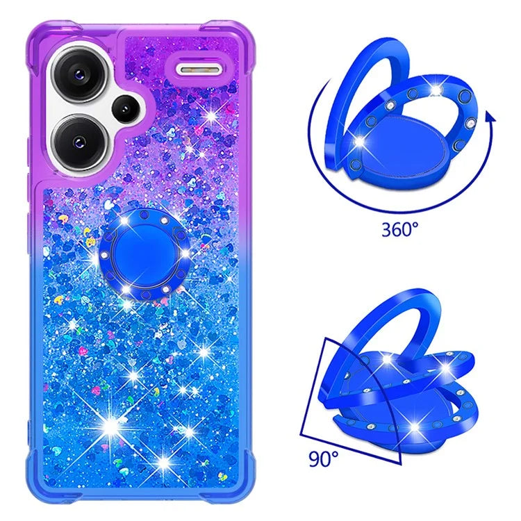 YB Quicksand Series-8 For Xiaomi Redmi Note 13 Pro+ 5G Kickstand Case Gradient Quicksand Phone Cover
