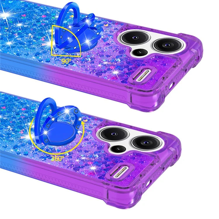 YB Quicksand Series-8 For Xiaomi Redmi Note 13 Pro+ 5G Kickstand Case Gradient Quicksand Phone Cover