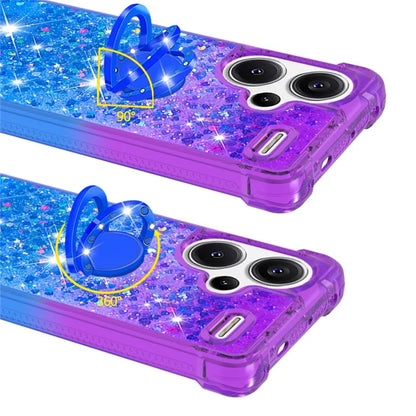 YB Quicksand Series-8 For Xiaomi Redmi Note 13 Pro+ 5G Kickstand Case Gradient Quicksand Phone Cover
