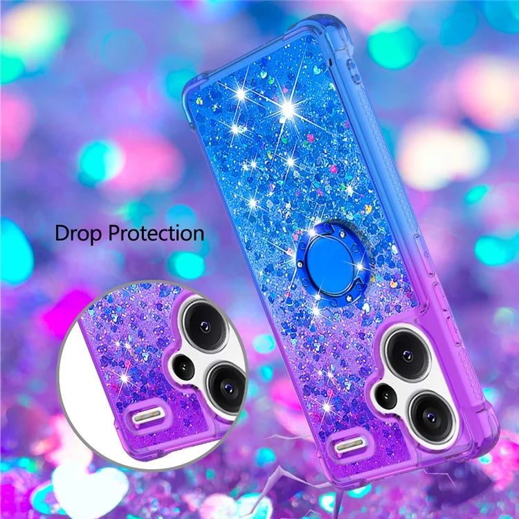 YB Quicksand Series-8 For Xiaomi Redmi Note 13 Pro+ 5G Kickstand Case Gradient Quicksand Phone Cover