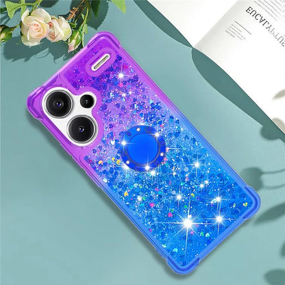 YB Quicksand Series-8 For Xiaomi Redmi Note 13 Pro+ 5G Kickstand Case Gradient Quicksand Phone Cover