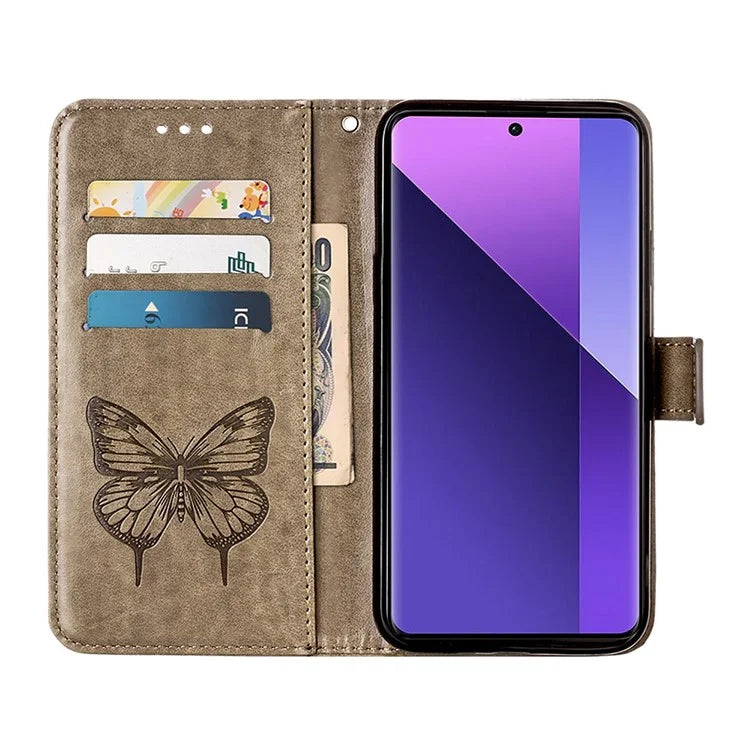YB Imprinting Series-4 For Xiaomi Redmi Note 13 Pro+ 5G Case Flip Wallet Floral Butterfly Leather Phone Cover