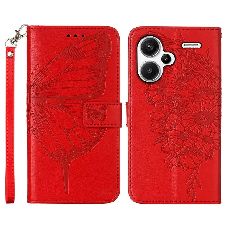 YB Imprinting Series-4 For Xiaomi Redmi Note 13 Pro+ 5G Case Flip Wallet Floral Butterfly Leather Phone Cover