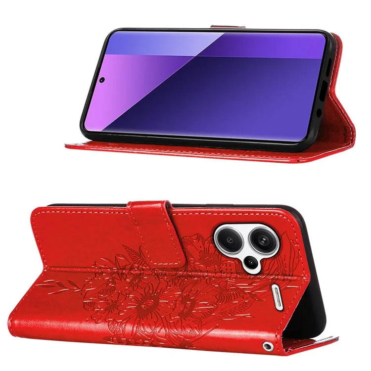 YB Imprinting Series-4 For Xiaomi Redmi Note 13 Pro+ 5G Case Flip Wallet Floral Butterfly Leather Phone Cover