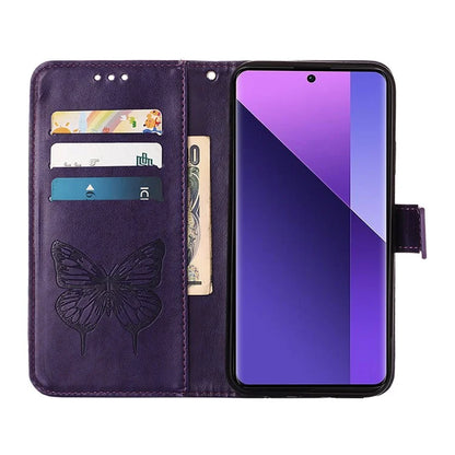 YB Imprinting Series-4 For Xiaomi Redmi Note 13 Pro+ 5G Case Flip Wallet Floral Butterfly Leather Phone Cover