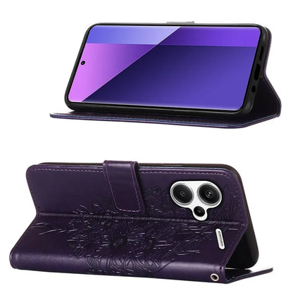 YB Imprinting Series-4 For Xiaomi Redmi Note 13 Pro+ 5G Case Flip Wallet Floral Butterfly Leather Phone Cover