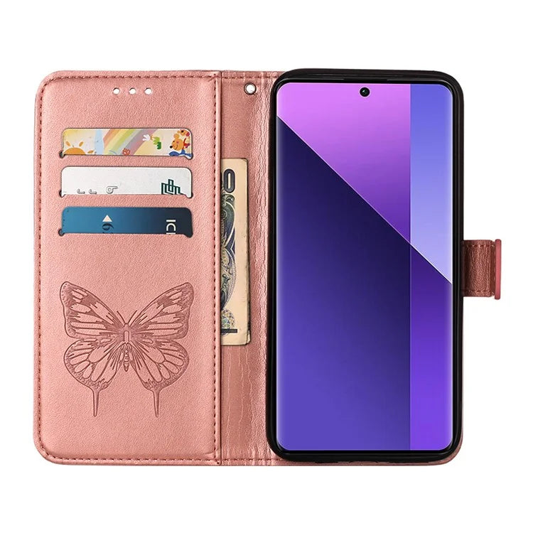 YB Imprinting Series-4 For Xiaomi Redmi Note 13 Pro+ 5G Case Flip Wallet Floral Butterfly Leather Phone Cover