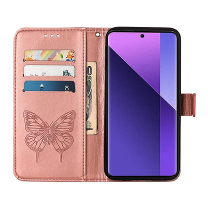 YB Imprinting Series-4 For Xiaomi Redmi Note 13 Pro+ 5G Case Flip Wallet Floral Butterfly Leather Phone Cover