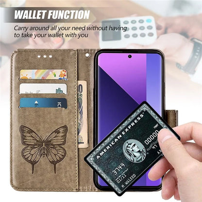 YB Imprinting Series-4 For Xiaomi Redmi Note 13 Pro+ 5G Case Flip Wallet Floral Butterfly Leather Phone Cover