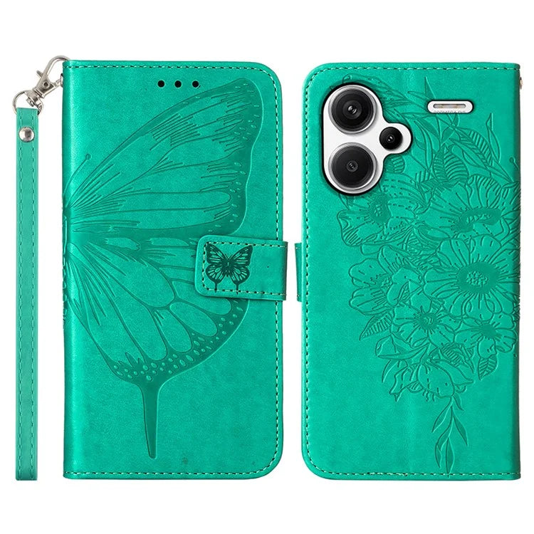 YB Imprinting Series-4 For Xiaomi Redmi Note 13 Pro+ 5G Case Flip Wallet Floral Butterfly Leather Phone Cover