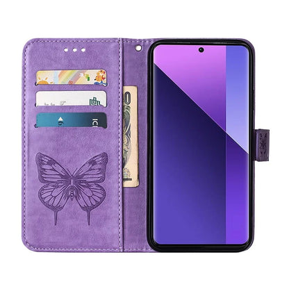YB Imprinting Series-4 For Xiaomi Redmi Note 13 Pro+ 5G Case Flip Wallet Floral Butterfly Leather Phone Cover