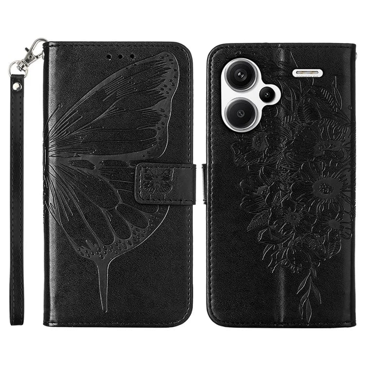 YB Imprinting Series-4 For Xiaomi Redmi Note 13 Pro+ 5G Case Flip Wallet Floral Butterfly Leather Phone Cover