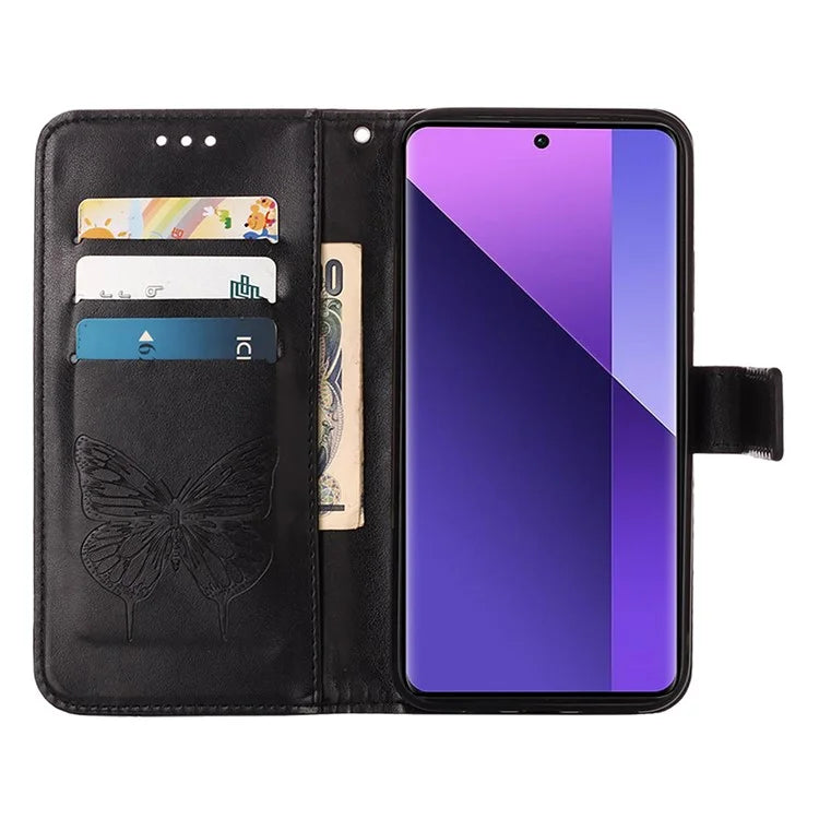 YB Imprinting Series-4 For Xiaomi Redmi Note 13 Pro+ 5G Case Flip Wallet Floral Butterfly Leather Phone Cover
