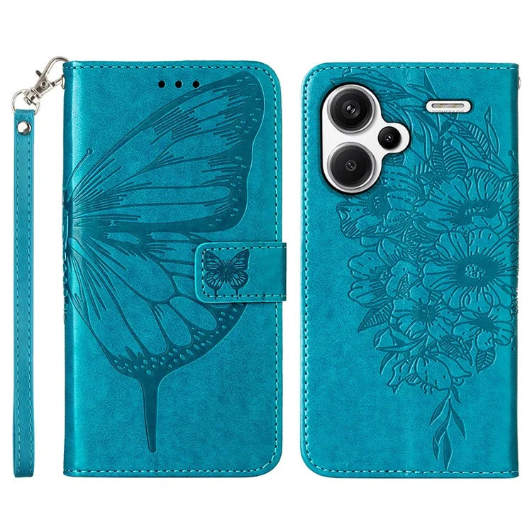 YB Imprinting Series-4 For Xiaomi Redmi Note 13 Pro+ 5G Case Flip Wallet Floral Butterfly Leather Phone Cover