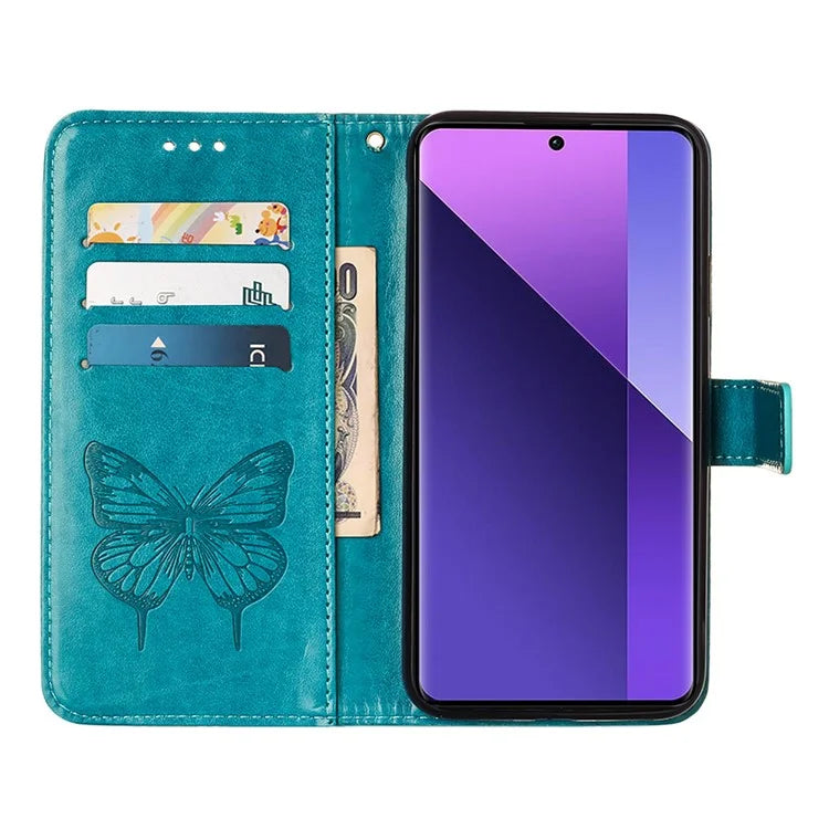YB Imprinting Series-4 For Xiaomi Redmi Note 13 Pro+ 5G Case Flip Wallet Floral Butterfly Leather Phone Cover