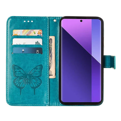 YB Imprinting Series-4 For Xiaomi Redmi Note 13 Pro+ 5G Case Flip Wallet Floral Butterfly Leather Phone Cover