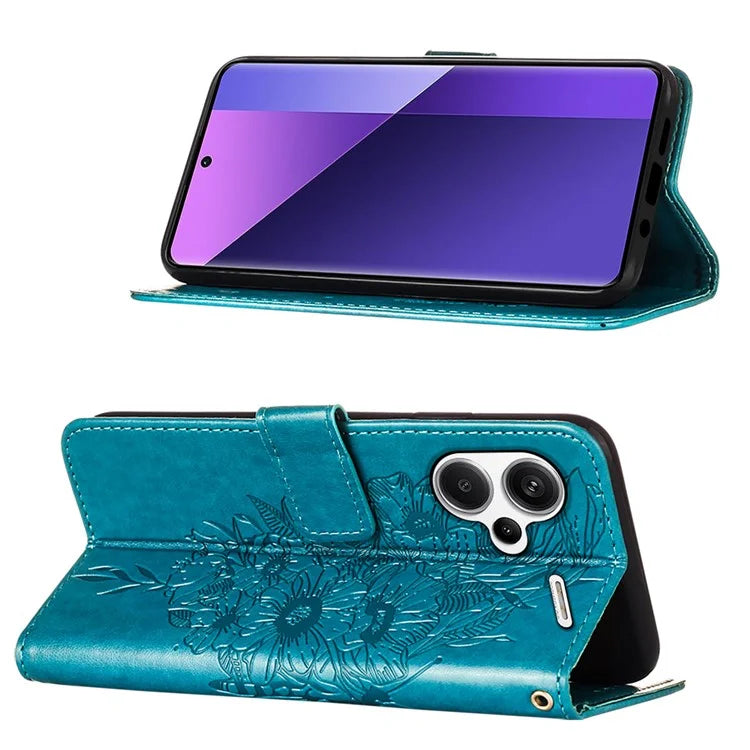 YB Imprinting Series-4 For Xiaomi Redmi Note 13 Pro+ 5G Case Flip Wallet Floral Butterfly Leather Phone Cover