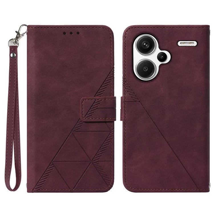 YB Imprinting Series-1 For Xiaomi Redmi Note 13 Pro+ 5G Case Wallet Leather Line Pattern Phone Cover