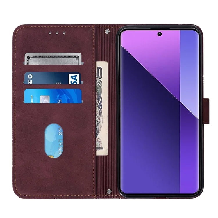 YB Imprinting Series-1 For Xiaomi Redmi Note 13 Pro+ 5G Case Wallet Leather Line Pattern Phone Cover