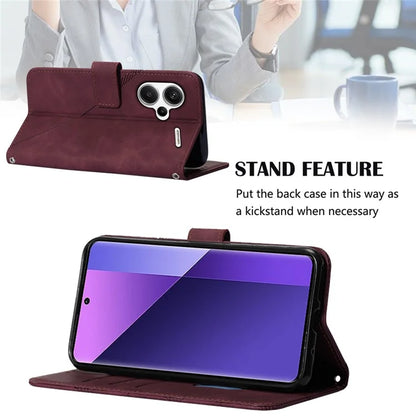 YB Imprinting Series-1 For Xiaomi Redmi Note 13 Pro+ 5G Case Wallet Leather Line Pattern Phone Cover