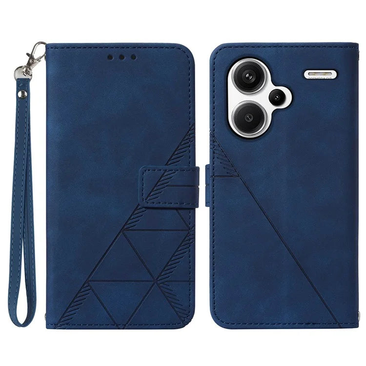 YB Imprinting Series-1 For Xiaomi Redmi Note 13 Pro+ 5G Case Wallet Leather Line Pattern Phone Cover
